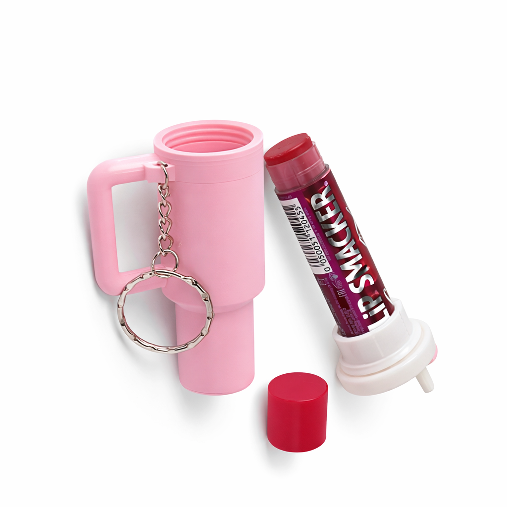 Mini Tumbler Lip Balm Holder Keychain