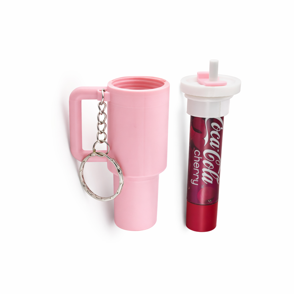Mini Tumbler Lip Balm Holder Keychain