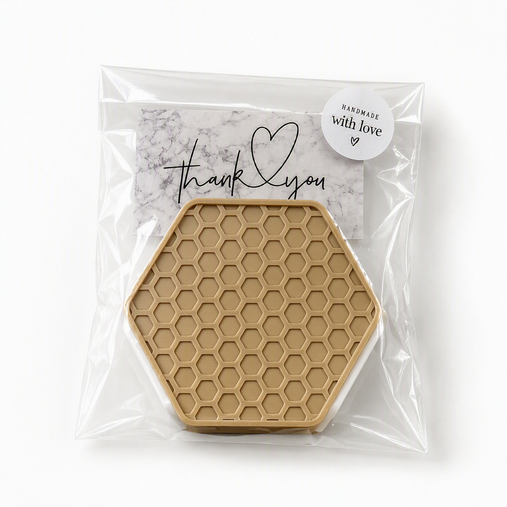 Honeycomb Hexagon Coasters with Holder