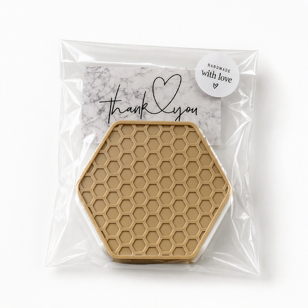Honeycomb Hexagon Coasters with Holder